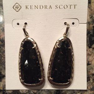 Lyn Kendra Scott earings.  Black and gold